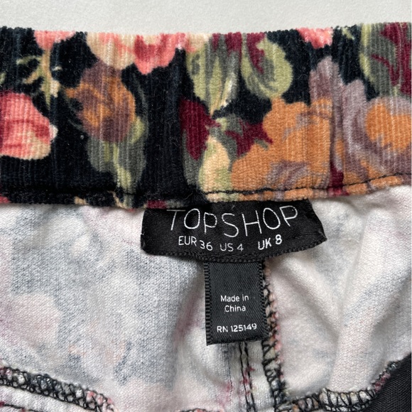 Topshop Floral Corduroy Mini Skirt - Picture 5 of 7